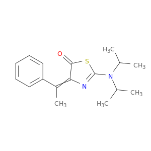 5(4H)-Thiazolone, 2-[bis(1-methylethyl)amino]-4-(1-phenylethylidene)-