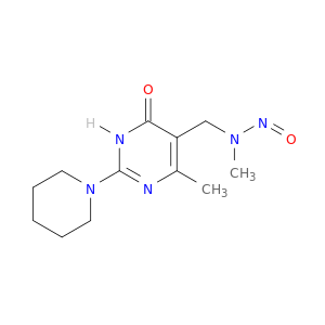 4(3H)-Pyrimidinone, 6-methyl-5-[(methylnitrosoamino)methyl]-2-(1-piperidinyl)-