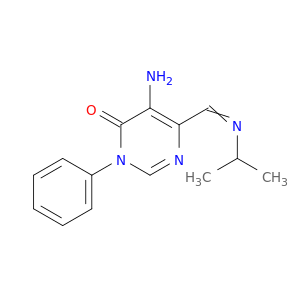 4(3H)-Pyrimidinone, 5-amino-6-[[(1-methylethyl)imino]methyl]-3-phenyl-