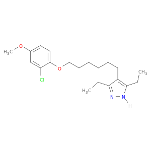 1H-Pyrazole,4-[6-(2-chloro-4-methoxyphenoxy)hexyl]-3,5-diethyl-, hydrochloride (1:1)