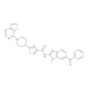 N-(6-苯甲酰基-1H-苯并[d]咪唑-2-基)-2-(1-(噻吩并[3,2-d]嘧啶-4-基)哌啶-4-基)噻唑-4-甲酰胺
