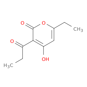 2H-Pyran-2-one, 6-ethyl-4-hydroxy-3-(1-oxopropyl)-