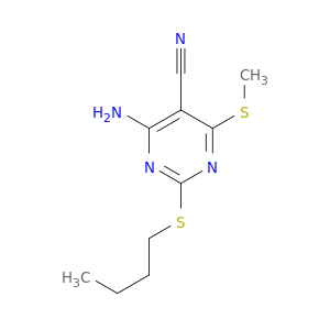5-Pyrimidinecarbonitrile, 4-amino-2-(butylthio)-6-(methylthio)-