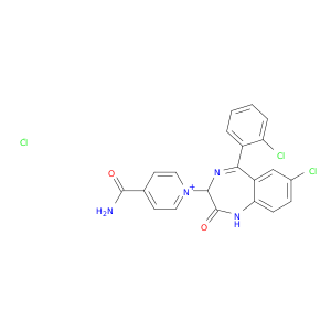 4-CARBAMOYL-1-(7-CHLORO-5-(2-CHLOROPHENYL)-2,3-DIHYDRO-2-OXO-1H-1,4-BENZODIAZEPIN-3-YL)PYRIDINIUM CHLORIDE