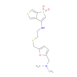 N-[2-[[5-(DIMETHYLAMINOMETHYL)-2-FURYL]METHYLSULFANYL]ETHYL]-8,8-DIOXO -3,8-DITHIABICYCLO[3.3.0]OCTA-1,4,6-TRIEN-6-AMINE