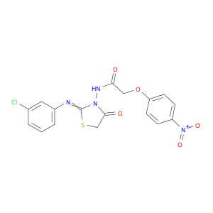 Acetamide,N-[2-[(3-chlorophenyl)imino]-4-oxo-3-thiazolidinyl]-2-(4-nitrophenoxy)-