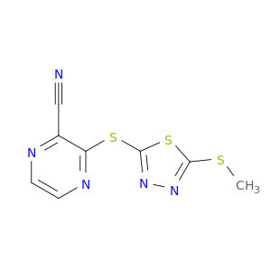 Pyrazinecarbonitrile, 3-[[5-(methylthio)-1,3,4-thiadiazol-2-yl]thio]-