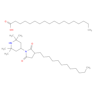 十八烷酸,CPOND。用3-十二烷基-1-(2,2,6,6-四甲基-4-哌啶基)-2,5-吡咯烷基(1：1)