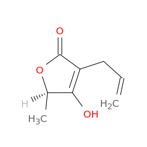 2(5H)-Furanone, 4-hydroxy-5-methyl-3-(2-propenyl)-, (5R)- (9CI)