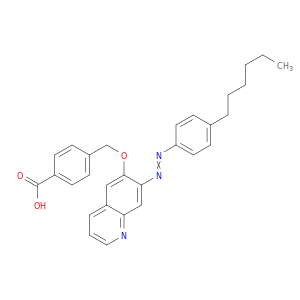 Benzoic acid, 4-[[[7-[(4-hexylphenyl)azo]-6-quinolinyl]oxy]methyl]-
