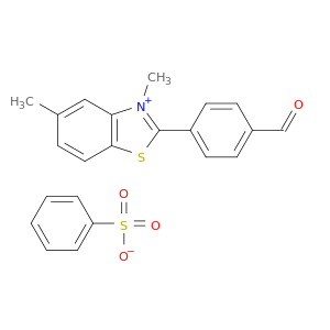 Benzothiazolium, 2-(4-formylphenyl)-3,5-dimethyl-, benzenesulfonate