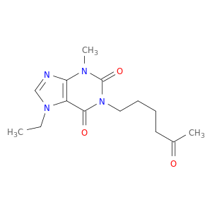 1H-Purine-2,6-dione, 3,7-dihydro-7-ethyl-3-methyl-1-(5-oxohexyl)-