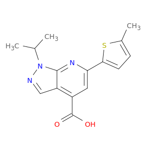 6-(5-甲基噻吩-2-基)-1-(丙-2-基)-1H-吡唑并[3,4-B]吡啶-4-羧酸