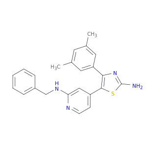 N-[4-[2-AMINO-4-(3,5-DIMETHYLPHENYL)-1,3-THIAZOL-5-YL]-2-PYRIDYL]BENZYLAMINE