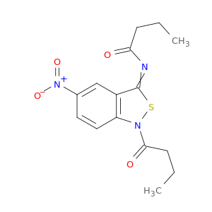 N-(5-Nitro-1-(1-oxobutyl)-2,1-benzisothiazol-3(1H)-ylidene)butanamide