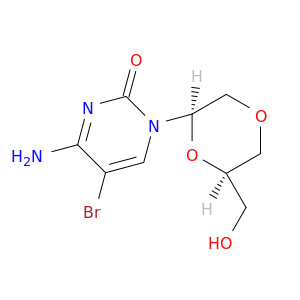 2(1H)-Pyrimidinone,4-amino-5-bromo-1-[6-(hydroxymethyl)-1,4-dioxan-2-yl]-, (2R-cis)- (9CI)