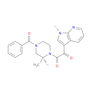 PIPERAZINE, 4-BENZOYL-1-[1,2-DIOXO-2-(1H-PYRROLO[2,3-B]PYRIDIN-3-YL)ETHYL]-2-METHYL-, (2S)-