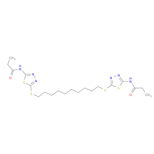 N-[5-[10-[[5-(propanoylamino)-1,3,4-thiadiazol-2-yl]sulfanyl]decylsulfanyl]-1,3,4-thiadiazol-2-yl]propanamide