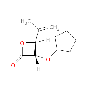 2-Oxetanone, 3-(cyclopentyloxy)-4-(1-methylethenyl)-, trans-