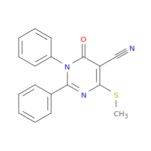 5-Pyrimidinecarbonitrile, 1,6-dihydro-4-(methylthio)-6-oxo-1,2-diphenyl-
