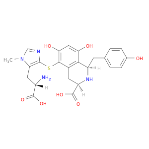 3-Isoquinolinecarboxylicacid,5-[[5-[(2S)-2-amino-2-carboxyethyl]-1-methyl-1H-imidazol-4-yl]thio]-1,2,3,4-tetrahydro-6,8-dihydroxy-1-[(4-hydroxyphenyl)methyl]-,(1R,3R)-