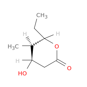 2H-Pyran-2-one, 6-ethyltetrahydro-4-hydroxy-5-methyl-, (4R,5R,6R)-