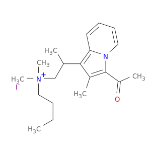 BUTYLDIMETHYL(2-(3-ACETYL-2-METHYL-1-INDOLIZINYL)-2-METHYLETHYL)-AMMONIUM IODIDE