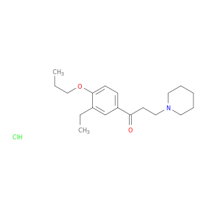 1-Propanone,1-(3-ethyl-4-propoxyphenyl)-3-(1-piperidinyl)-, hydrochloride (1:1)