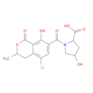 1-(5-chloro-8-hydroxy-3-methyl-1-oxo-isochroman-7-carbonyl)-4-hydroxy-pyrrolidine-2-carboxylic acid