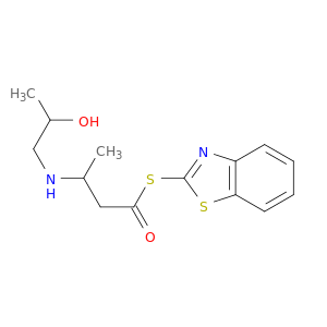 Butanethioic acid, 3-[(2-hydroxypropyl)amino]-, S-2-benzothiazolyl ester