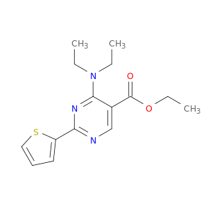 5-Pyrimidinecarboxylic acid, 4-(diethylamino)-2-(2-thienyl)-, ethyl ester