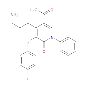 2(1H)-Pyridinone, 5-acetyl-4-butyl-3-[(4-fluorophenyl)thio]-1-phenyl-