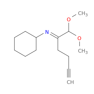 Cyclohexanamine, N-[1-(dimethoxymethyl)-4-pentynylidene]-, (E)-