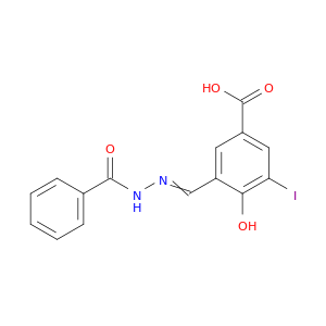 Benzoic acid, 3-[(benzoylhydrazono)methyl]-4-hydroxy-5-iodo-