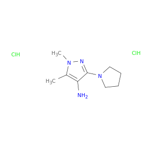 1H-吡唑-4-胺,1,5-二甲基-3-(1-吡咯烷基)-,盐酸盐(1：2)
