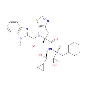 N-[(1R)-2-[[(1S,2R,3S)-1-(CYCLOHEXYLMETHYL)-3-CYCLOPROPYL-2,3-DIHYDROXYPROPYL]AMINO]-2-OXO-1-(THIAZOL-4-YLMETHYL)ETHYL]-1H-BENZO[D]IMIDAZOLE-2-CARBOXAMIDE