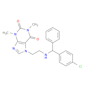 1H-Purine-2,6-dione, 3,7-dihydro-7-(2-(((4-chlorophenyl)phenylmethyl)amino)ethyl)-1,3-dimethyl-, (+-)-