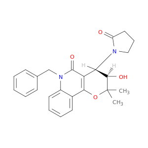 5H-Pyrano(3,2-c)quinolin-5-one, 2,3,4,6-tetrahydro-3-hydroxy-2,2-dimethyl-4-(2-oxo-1-pyrrolidinyl)-6-(phenylmethyl)-, trans-