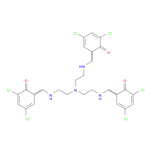 6-[[2-[bis[2-[(3,5-dichloro-6-oxo-1-cyclohexa-2,4-dienylidene)methylamino]ethyl]amino]ethylamino]methylidene]-2,4-dichloro-cyclohexa-2,4-dien-1-one