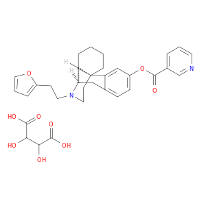 (-)-17-(2-(2-FURYL)ETHYL)MORPHINAN-3-OL NICOTINATE TARTRATE