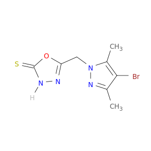 5-[(4-溴-3,5-二甲基-1H-吡唑基)甲基]-1,3,4-恶二唑-2-硫醇