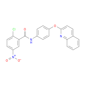 Benzamide, 2-chloro-5-nitro-N-[4-(2-quinolinyloxy)phenyl]-