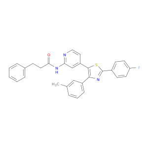 N-[4-[2-(4-FLUOROPHENYL)-4-(3-METHYLPHENYL)-1,3-THIAZOL-5-YL]-2-PYRIDYL]-3-PHENYLPROPANAMIDE