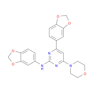 2-Pyrimidinamine, N,4-bis(1,3-benzodioxol-5-yl)-6-(4-morpholinyl)-