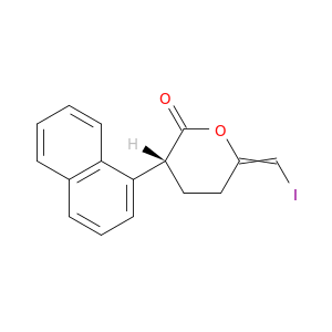 2H-Pyran-2-one, tetrahydro-6-(iodomethylene)-3-(1-naphthalenyl)-, (R)-