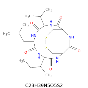 Cyclo(D-cysteinyl-D-cysteinyl-L-valyl-D-leucyl-L-isoleucyl),cyclic (1&reg;2)-disulfide