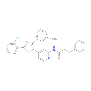 N-[4-[2-(2-CHLOROPHENYL)-4-(3-METHYLPHENYL)-1,3-THIAZOL-5-YL]-2-PYRIDYL]-3-PHENYLPROPIONAMIDE