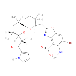 6-bromo-5-(methylamino)-2-({(2r,3r,8s,9r,11r)-3,9,11-trimethyl-8-[(2s)-1-oxo-1-(1h-pyrrol-2-yl)propan-2-yl]-1,7-dioxaspiro[5.5]undec-2-yl}methyl)-1,3-benzoxazole-4-carboxylic acid