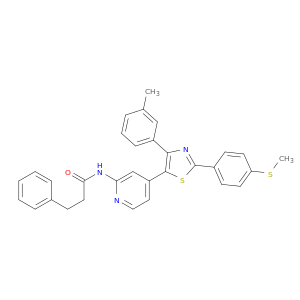 N-[4-[4-(3-METHYLPHENYL)-2-(4-METHYLTHIOPHENYL)-1,3-THIAZOL-5-YL]-2-PYRIDYL]-3-PHENYLPROPIONAMIDE