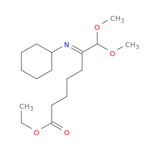 Heptanoic acid, 6-(cyclohexylimino)-7,7-dimethoxy-, ethyl ester, (E)-